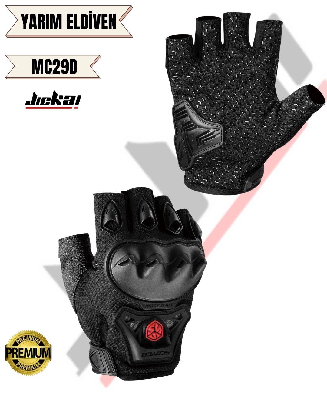 Motosiklet Küçük Resim Scoyco 'Mc29-d-Yarim-Eldiven-Siyah'