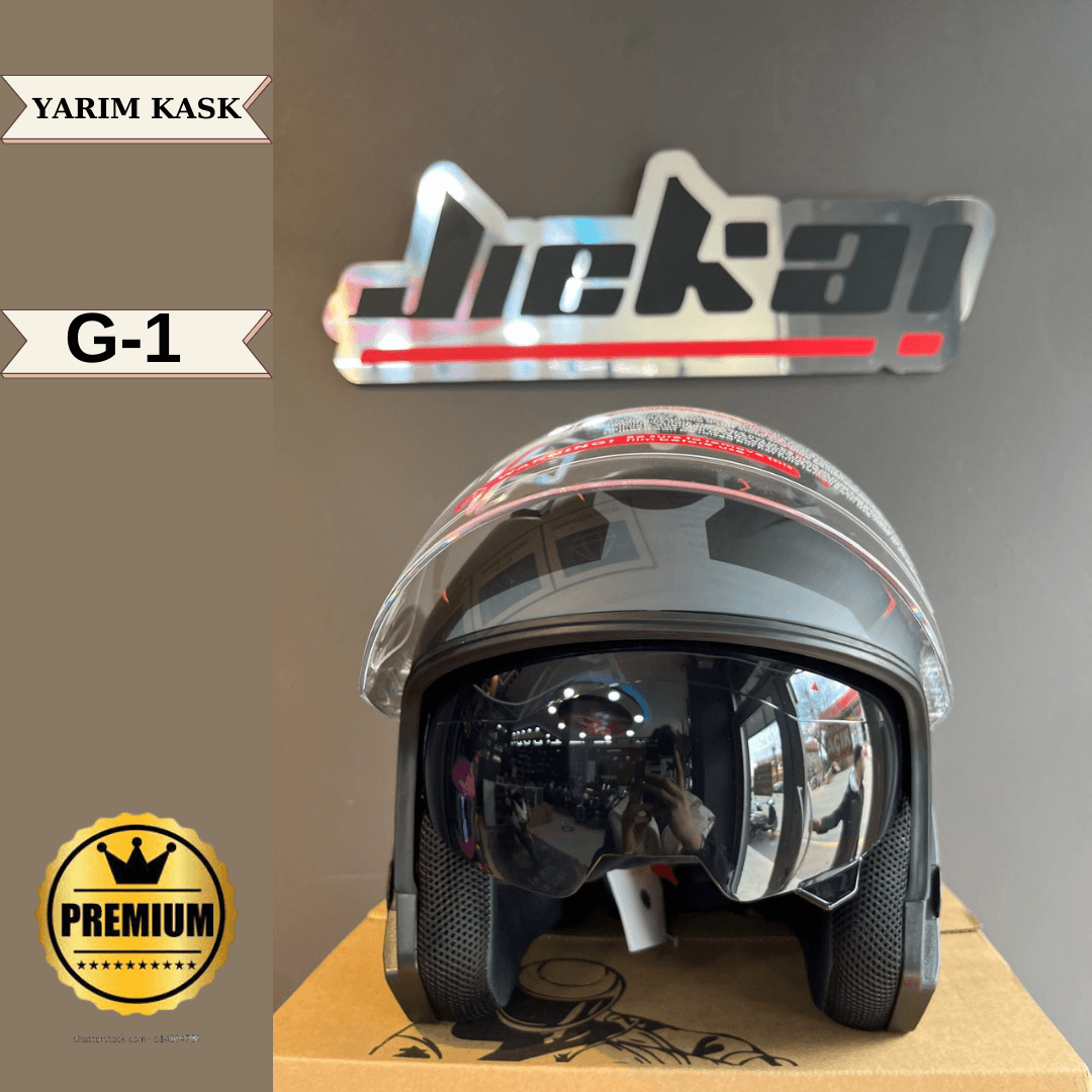 Motosiklet Küçük Resim Jiekai 'Jiekai-Yarim-Kask-G-1-Güneş-Vizörlü'